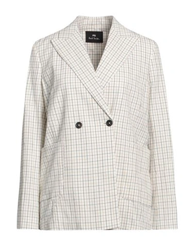 Ps By Paul Smith Ps Paul Smith Woman Blazer White Size 6 Cotton, Elastane