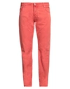 Jacob Cohёn Man Pants Coral Size 30 Cotton, Elastane In Red