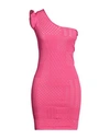 Pinko Woman Mini Dress Fuchsia Size Xs Viscose, Polyamide In Pink