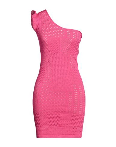 Pinko Woman Mini Dress Fuchsia Size M Viscose, Polyamide