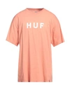 Huf Man T-shirt Salmon Pink Size Xl Cotton