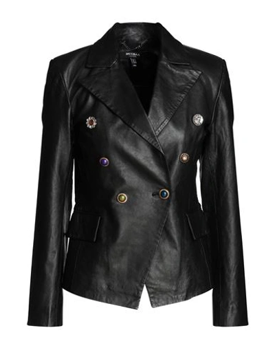 Muubaa Woman Blazer Black Size 10 Sheepskin