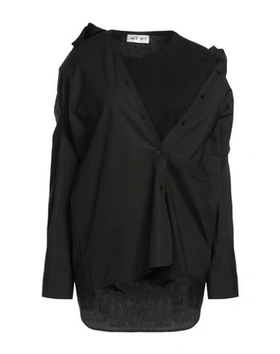 Act N°1 Woman Shirt Black Size 4 Cotton