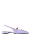 Pollini Woman Ballet Flats Light Purple Size 11 Leather