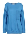 Snobby Sheep Woman Sweater Azure Size 4 Silk, Cashmere In Blue