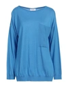 Snobby Sheep Woman Sweater Azure Size 6 Silk, Cashmere In Blue