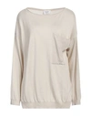 Snobby Sheep Woman Sweater Beige Size 8 Silk, Cashmere