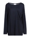 Snobby Sheep Woman Sweater Navy Blue Size 12 Silk, Cashmere