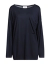 Snobby Sheep Woman Sweater Navy Size 10 Silk, Cashmere In Navy Blue