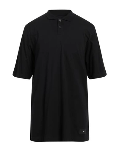 Y-3 Man Polo Shirt Black Size Xxl Cotton