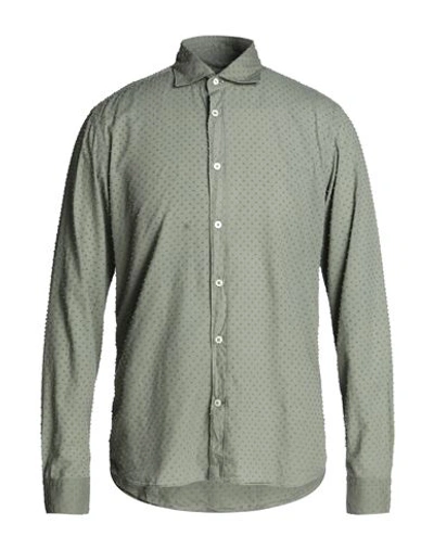 Mastricamiciai Man Shirt Military Green Size 17 Cotton In Green