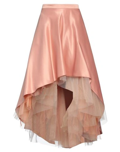 Pinko High-low Satin Tulle Skirt In Pink