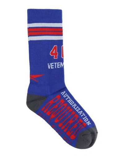 Vetements Man Socks & Hosiery Blue Size 6-9 Cotton, Polyamide, Elastane