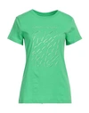 Armani Exchange Woman T-shirt Green Size S Cotton