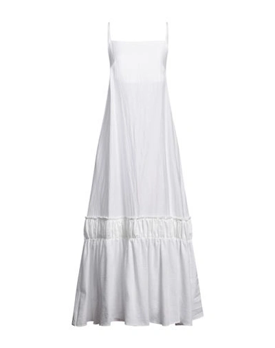 Alpha Studio Woman Maxi Dress White Size 6 Linen, Viscose, Polyamide