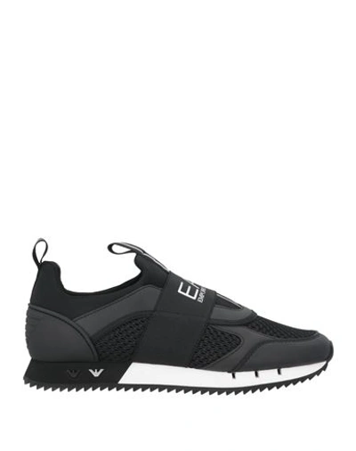 Ea7 Man Sneakers Black Size 11 Polyester, Polyurethane In Black