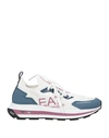 Ea7 Man Sneakers Slate Blue Size 4.5 Polyester, Thermoplastic Polyurethane