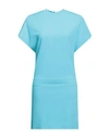 Sportmax Woman Mini Dress Azure Size 8 Viscose, Elastane In Blue