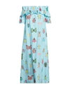 Rose A Pois Rosé A Pois Woman Midi Dress Sky Blue Size 10 Viscose In Blue