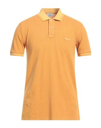 Woolrich Man Polo Shirt Mustard Size M Cotton, Elastane In Yellow