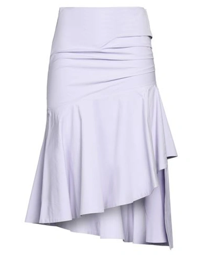 Trussardi Woman Midi Skirt Lilac Size 8 Cotton, Elastane In Purple