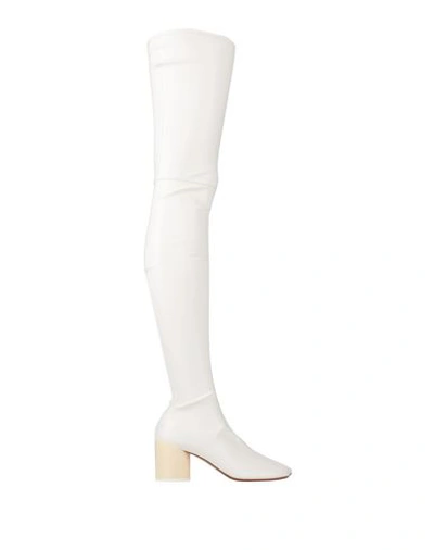 Mm6 Maison Margiela Woman Boot White Size 8 Soft Leather