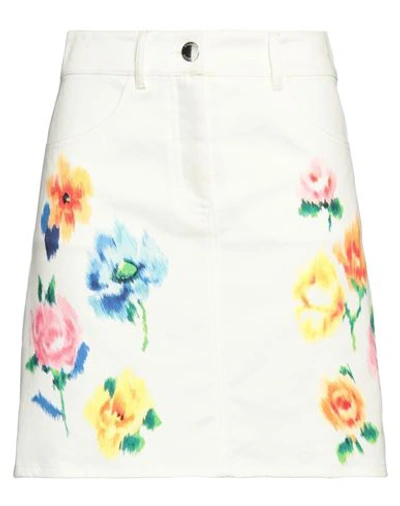 Boutique Moschino Woman Mini Skirt White Size 6 Polyester, Elastane