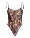 4GIVENESS 4GIVENESS WOMAN ONE-PIECE SWIMSUIT KHAKI SIZE L POLYESTER, ELASTANE