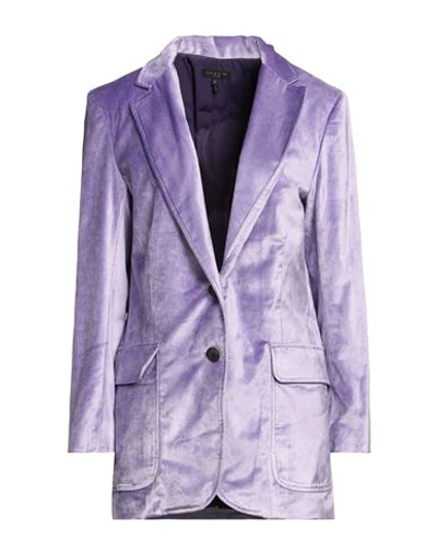 Rag & Bone Woman Blazer Purple Size 10 Cotton, Viscose