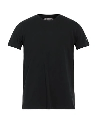 Husky Man T-shirt Black Size 40 Cotton