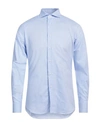 Grigio Man Shirt Light Blue Size 15 Cotton In Blue