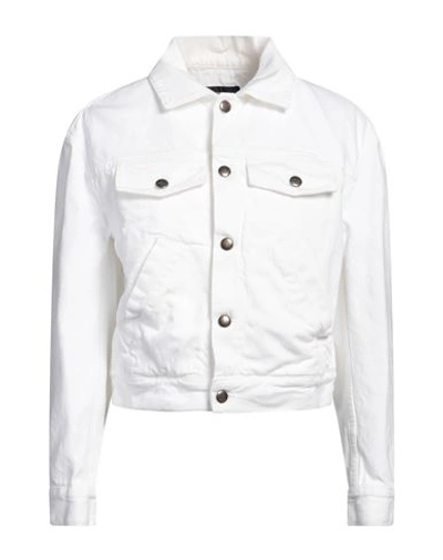 Ann Demeulemeester Woman Denim Outerwear White Size 8 Cotton