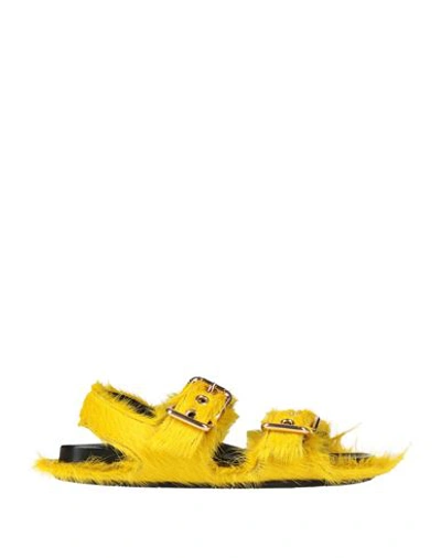 Marni Woman Sandals Yellow Size 7 Shearling