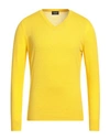 Drumohr Man Sweater Ocher Size 44 Lambswool In Yellow
