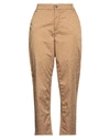 GUESS GUESS WOMAN PANTS BROWN SIZE M COTTON, POLYAMIDE, ELASTANE