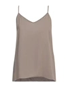 Fabiana Filippi Woman Top Khaki Size 10 Acetate, Silk, Ecobrass In Beige