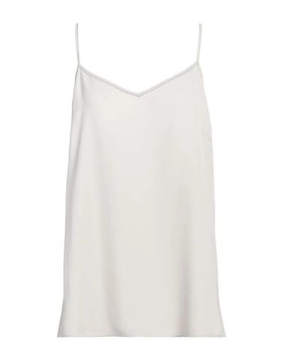 Fabiana Filippi Woman Top Light Grey Size 10 Acetate, Silk, Ecobrass In Grey