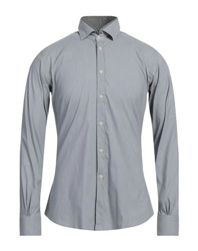 B>more Man Shirt Light Grey Size 17 Cotton, Polyamide, Elastane