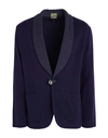 Lardini Man Blazer Dark Purple Size L Cotton, Linen