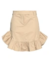 Trussardi Woman Mini Skirt Beige Size 10 Cotton, Elastane