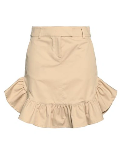 Trussardi Woman Mini Skirt Beige Size 10 Cotton, Elastane