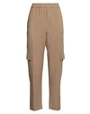 8pm Woman Pants Khaki Size S Viscose, Linen In Beige