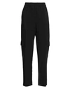 8pm Woman Pants Black Size Xxs Viscose, Linen