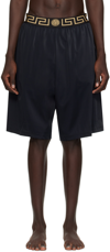 VERSACE BLACK GRECA BORDER SWIM SHORTS