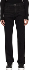 BALMAIN BLACK EMBROIDERED JEANS