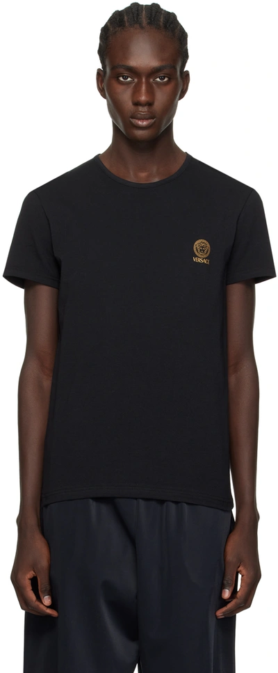 Versace Black Medusa T-shirt In A1008-black