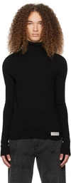 Balmain Pb Wool Turtleneck Sweater In 0pa Noir