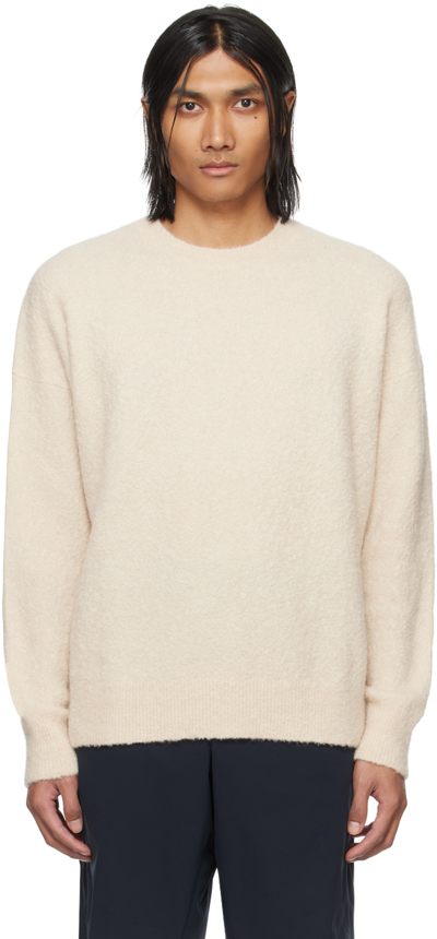 Hugo Boss Beige Relaxed-fit Sweater In Open White 118