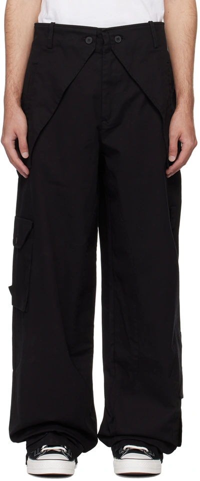 A-cold-wall* Black Paneled Cargo Trousers