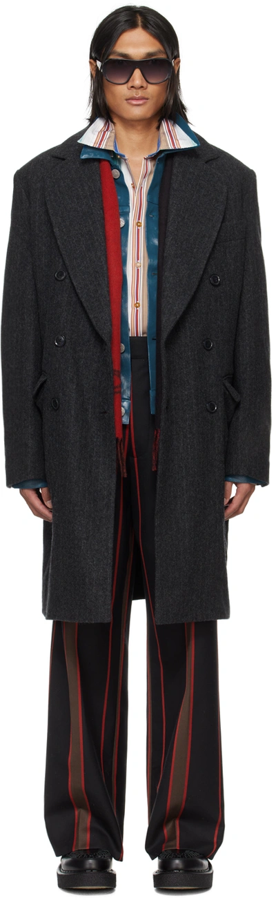 Vivienne Westwood Gray Recycled Wool Coat In 233-w00n0-n205si